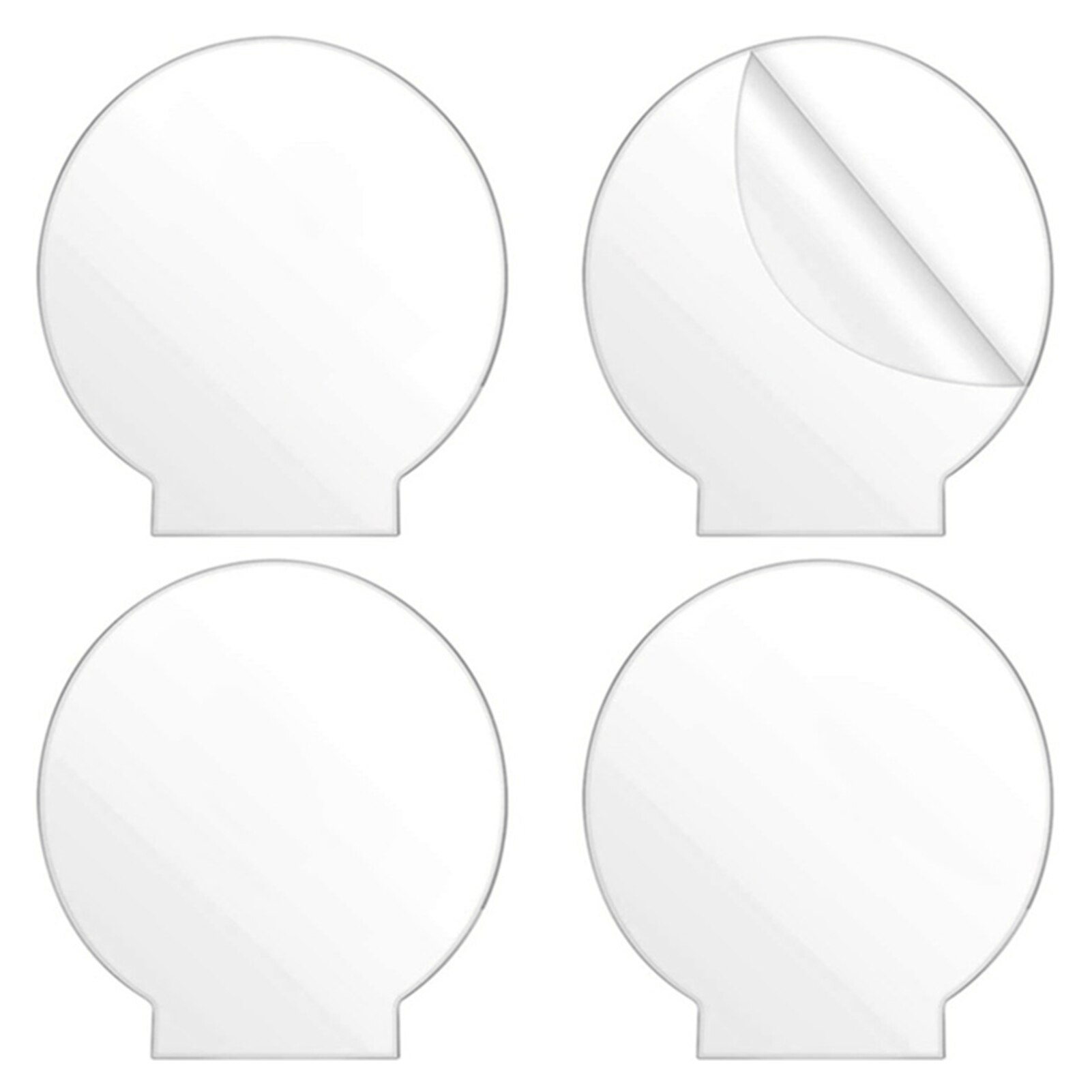4pcs/pack Led Light Sheet Acrylic Plate Sign Romantic Home Party Easy Use Thickened Transparent Craftsmanship DIY Display Board: Circular