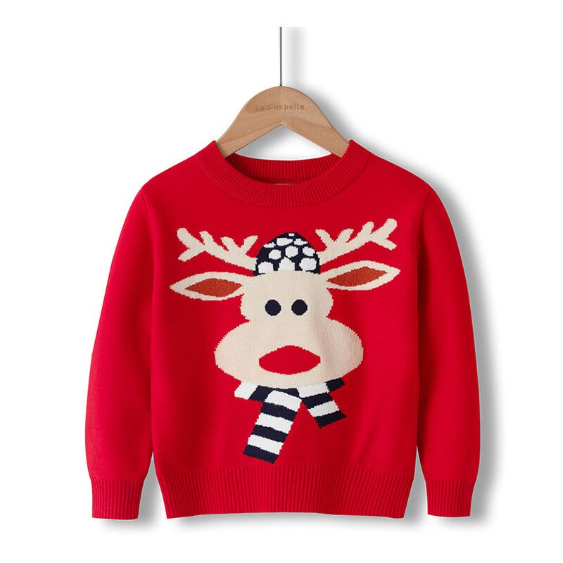 Lzh winter herfst ronde hals cartoon sweatshirt voor kinderen kerst jongenskleding breien dubbellaagse meisjes trui