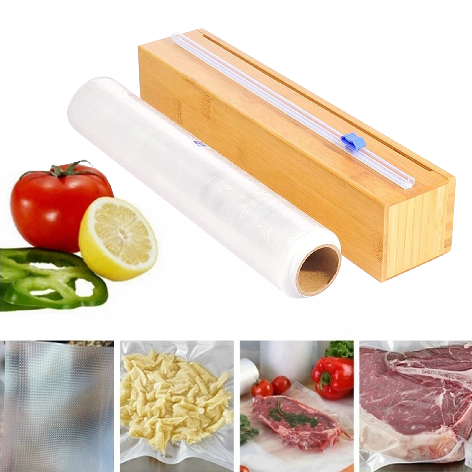 New Creative Plastic Wrap Cutter Household Kitchen Utensils Plastic Wrap Cutter Foil Divider Two-way Sliding Cutter Tin Foil