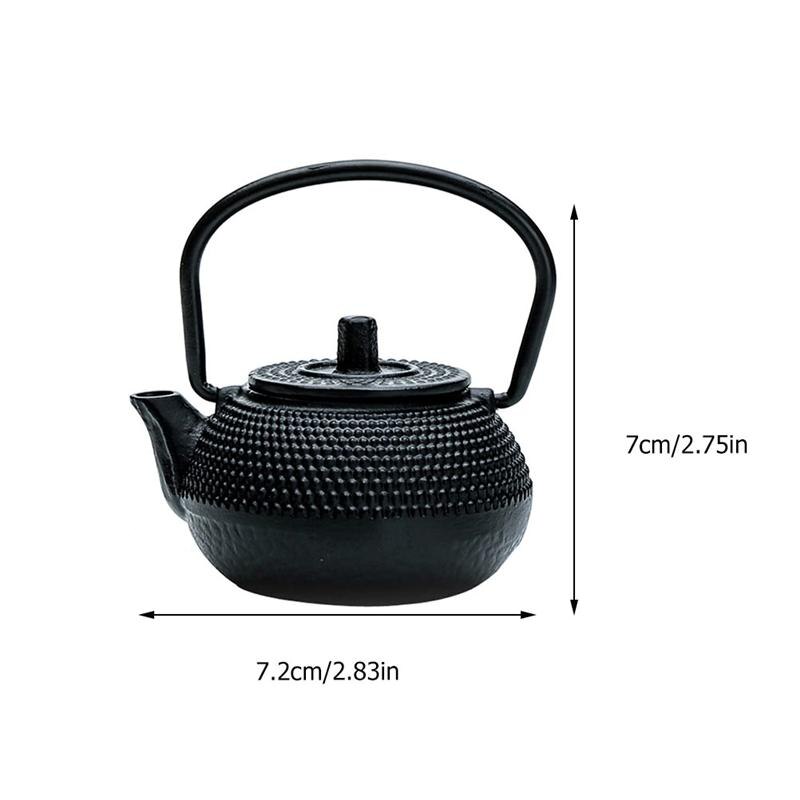 Decorative Small Tea Kettle Cast Iron Teapot Tabletop Ornament Adornment Mini Iron Teapot Kitchen Supplies