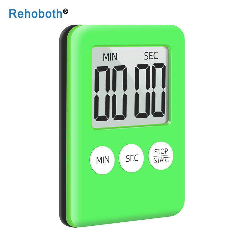 Super Thin LCD Digital Screen Kitchen Timer Square Cooking Count Up Countdown Alarm Sleep Stopwatch Temporizador Clock: Green