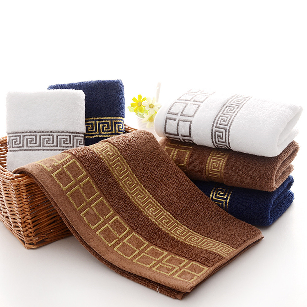1pc 100%  bomuldshåndklæde 35 x 75cm broderede håndklæder bambus strandbadehåndklæder til voksne hurtigtørrende bløde ansigtshåndklæder absorberende
