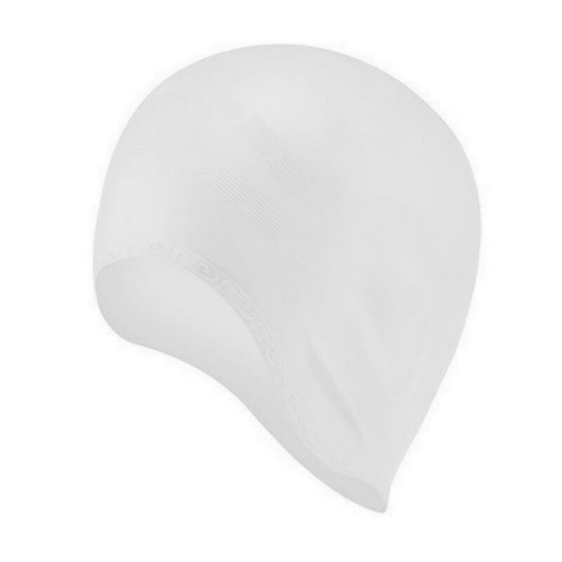 Adults Swimming Caps Men Women Long Hair Waterproof Swim Pool Cap Ear Protect Large Natacion Badmuts Silicone Diving Hat: White