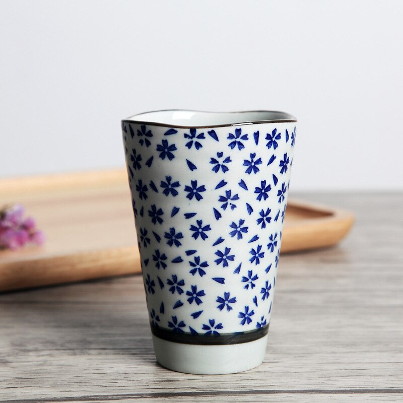 Nimitime japansk keramikkopp handmålad blommig tekopp kaffekopp ölmuggset: 05