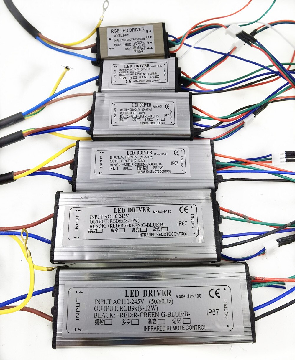 Waterproof 10W 20W 30W 50W 100W RGB LED Driver 24 Key Remote For RGB LED lamps Floodlight Spotlight