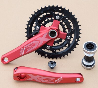 1 Pair JIANKUN 27 Speed Bike Crank Set 22/32/44T Bicycle Crank Set Hollow Tooth Plate 170mm Bicycle Crankset Sprocket: red and BB