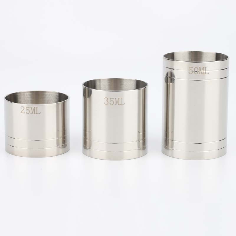 25ML / 35ML / 50ML stainless steel measuring cup straight cylindrical cocktail jigger