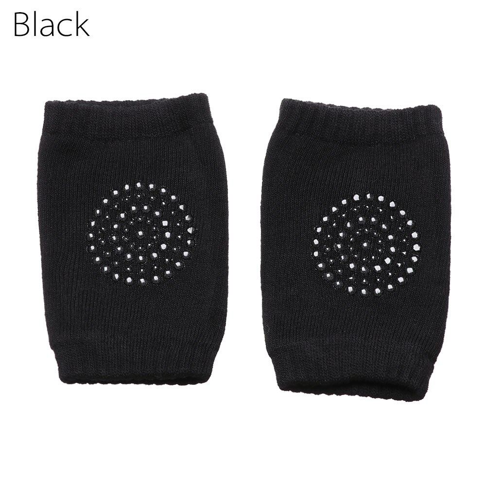 Un par de calcetines transpirables de seguridad para niños que gatean, almohadillas de seguridad para bebés, calentadores de piernas para bebés, calcetines transpirables antideslizantes para gatear: A-black