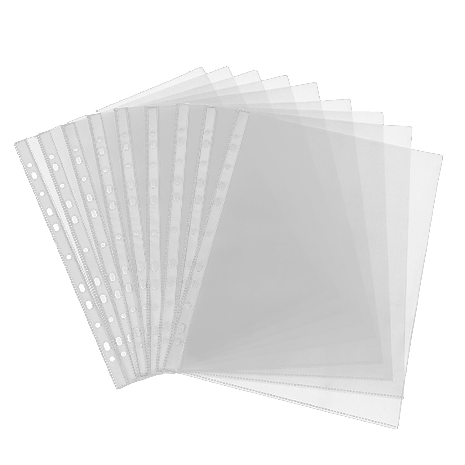 20PCS A4 Size Multipurpose 11-Hole Loose Leaf Clear PVC Sheet Page Protectors for Documents Files Paper