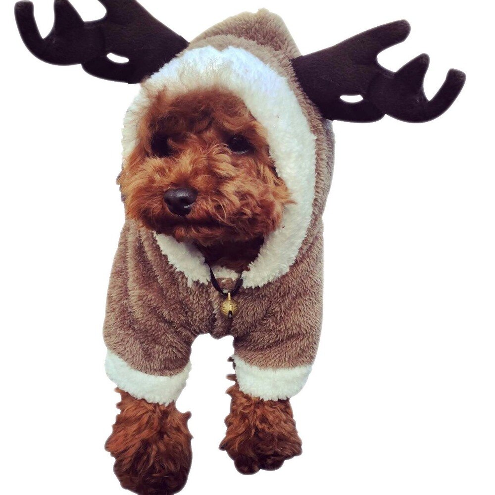 Gomaomi Puppy Hond Kleren Kerst Rendier Kostuum Uitloper Coat Kleding Hoodie