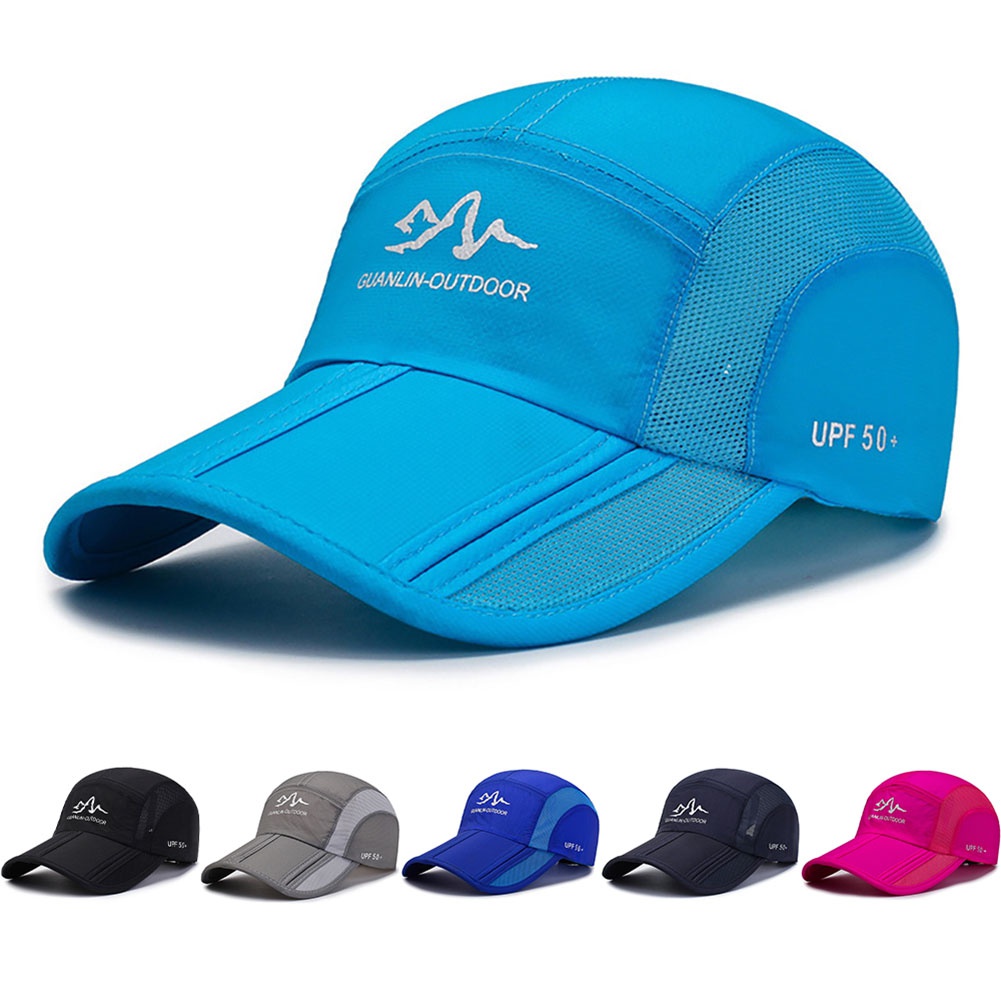 Zomer Baseball Cap Mannen Vrouwen Zonnehoed Uv Bescherming Sneldrogend Ademend Snapback Verstelbare Vouwen Wandelen Caps