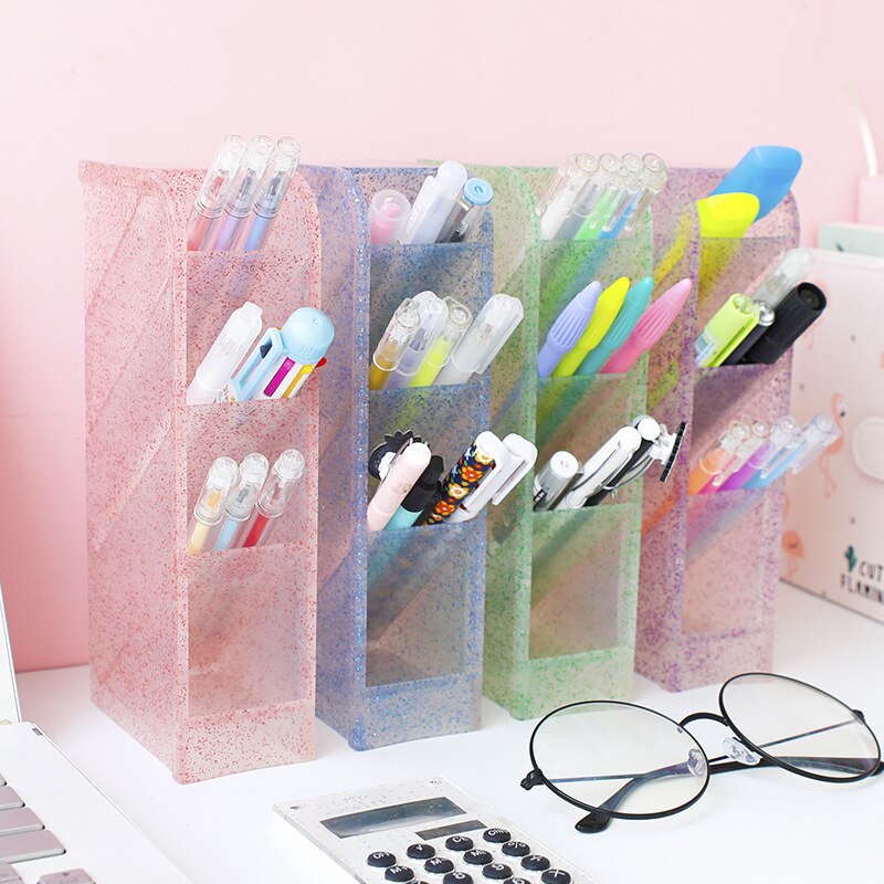 Kwastje Flash Krijt Buis Bureau Desktop Opbergdoos Briefpapier Plank Transparante Make-Up Borstel Opslag Buis Kids