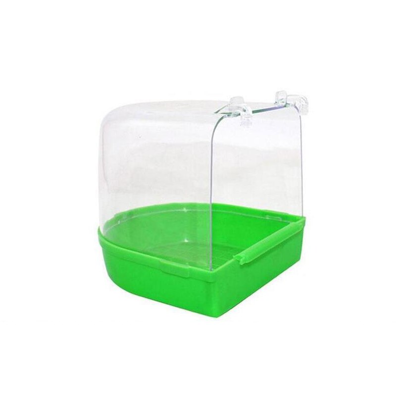 Bird Plastic Hangable Bathroom Parrot Shower Tool In Cage Canary Transparent Tub Goldfinch Sturdy Durable Accessories Oiseaux: Green