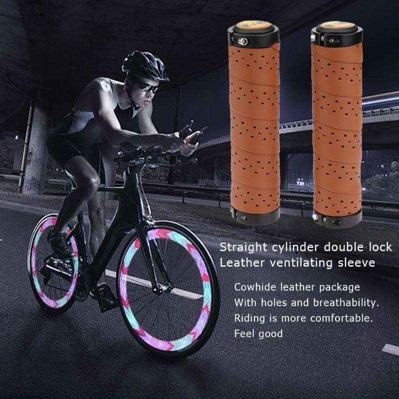 Slitstarkt andningsbart cykelhandtag läder 2 st vintage cykel antisladd styrskydd ärm grepp cykeldelar