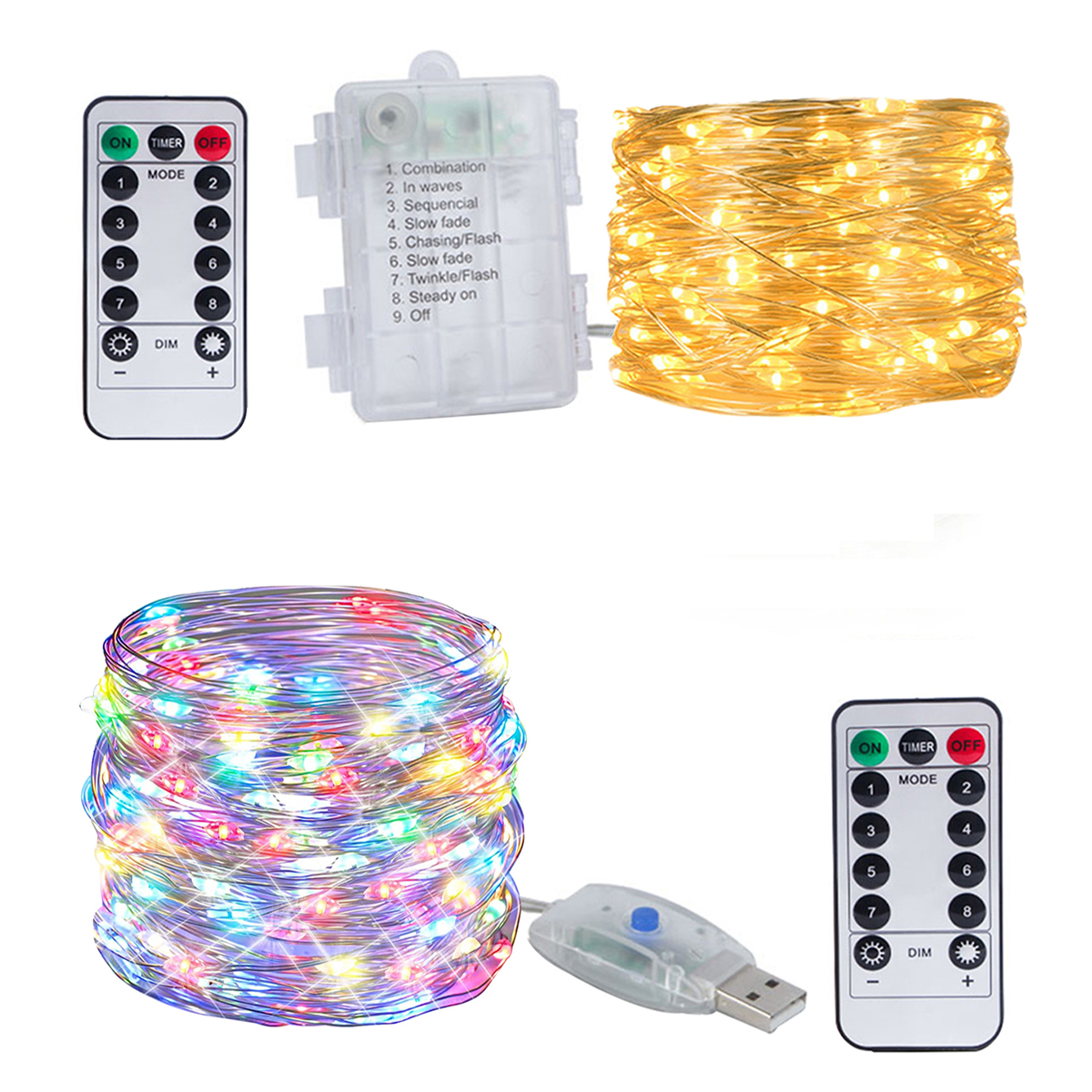 LED Koperdraad String Lamp USB Batterij Aangedreven Fairy Lamp Camping Tuin Thuis Feest Verjaardag Decoratie Krans