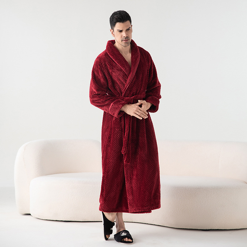 Paar Bademantel Herren halb-Samt Schlafanzug Herbst Winter gepolstert verdickt langen Bademantel Damen Heimat tragen Bademantel Frauen Universal-