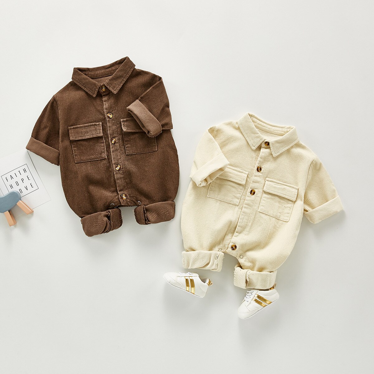 Ins Koreaanse Versie Van Lente Autumnboy Baby Rompertjes Werkkleding Casual Corduroy Jumpsuit Rompertjes Voor Pasgeborenen Baby Jongens Kleding