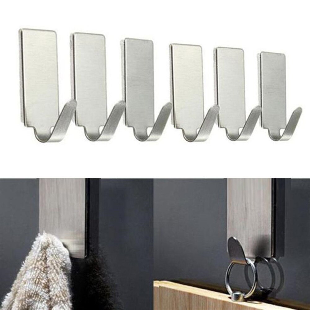 8 Stuks Zelfklevende Muur Haken Sterke Transparante Zuignap Sucker Hanger Voor Keuken Badkamer Rvs Muur Haak Opslag
