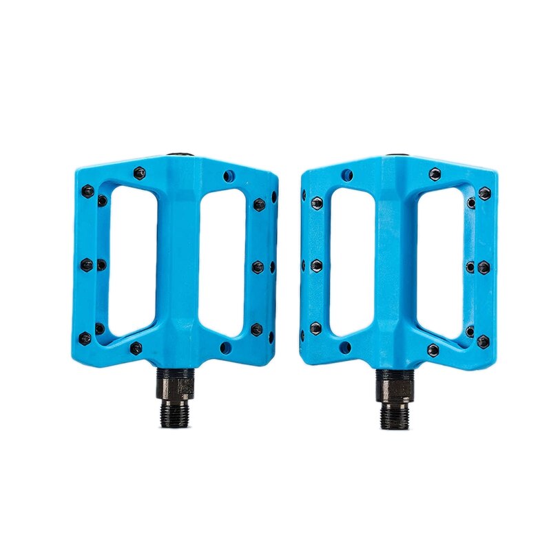 Mountain Bike Pedals 3 Bearing Non-Slip Lightweight Nylon Fiber Bicycle Platform Pedals for BMX MTB 9/16Inch: Blue