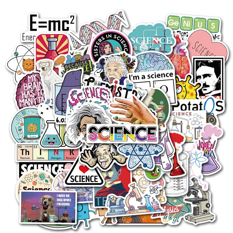 10/50Pcs Science Sticker Grappige Fysieke Element Onderwijs Sticker Voor Student Laptop Bagage Scrapbooking Briefpapier Sticker