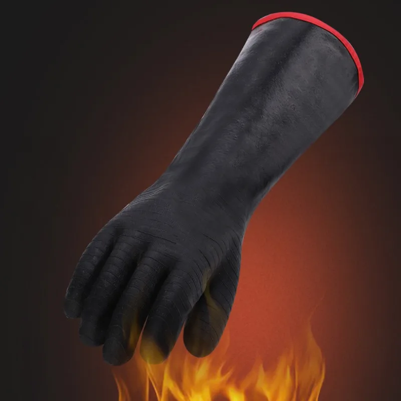 14/18 Inches Cooking BBQ Gloves Neoprene Coating High Temperature Heat Resistance for Barbecue, Gardening,Industrial Thick