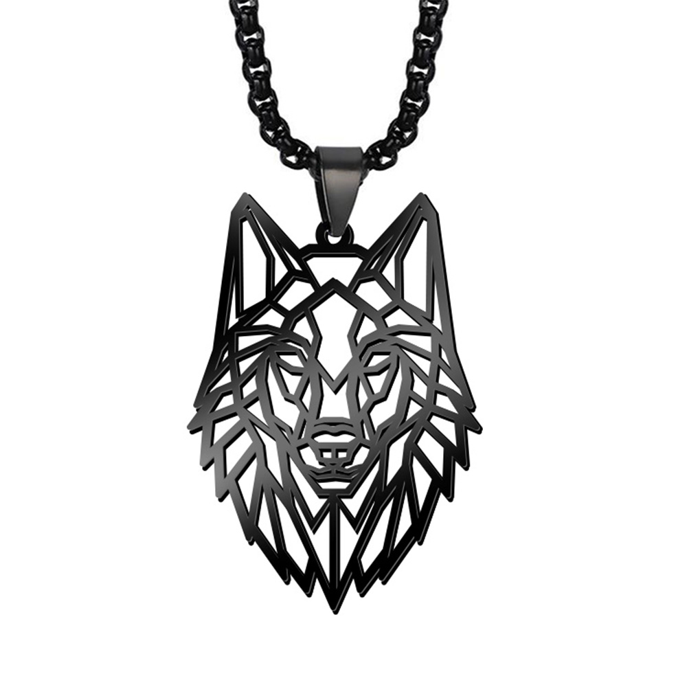 Skyrim ours loup tigre léopard chien Lion Animal pendentif collier en acier inoxydable boîte de déclaration chaîne mâle hommes colliers bijoux: Zinc bleu plaqué