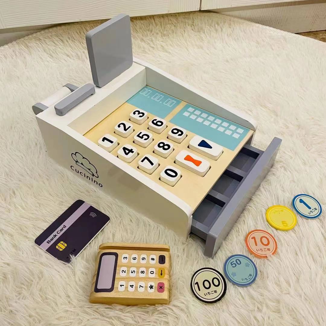 Nowy mini zestaw kuchenny dom zabaw sprzedaż koszyka zestawy cukierków drewniane zabawki prażona kukurydza drewniane przybory kuchenne zabawki dla dziewczynek