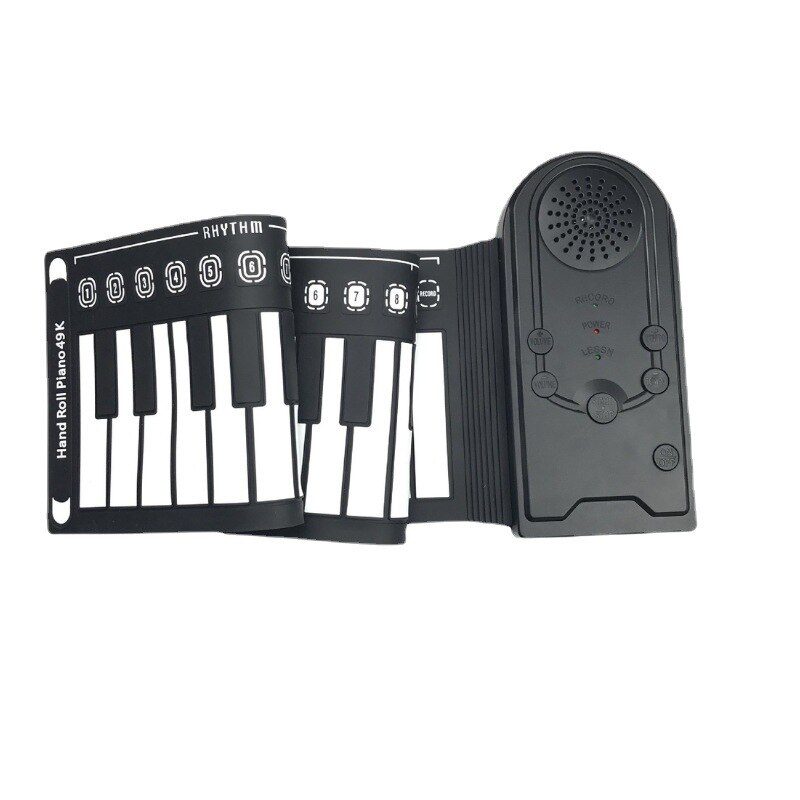 Piano enrollable portátil para amantes de la música, teclado electrónico plegable con USB, instrumentos, 49 teclas, accesorios para jugar, novedad