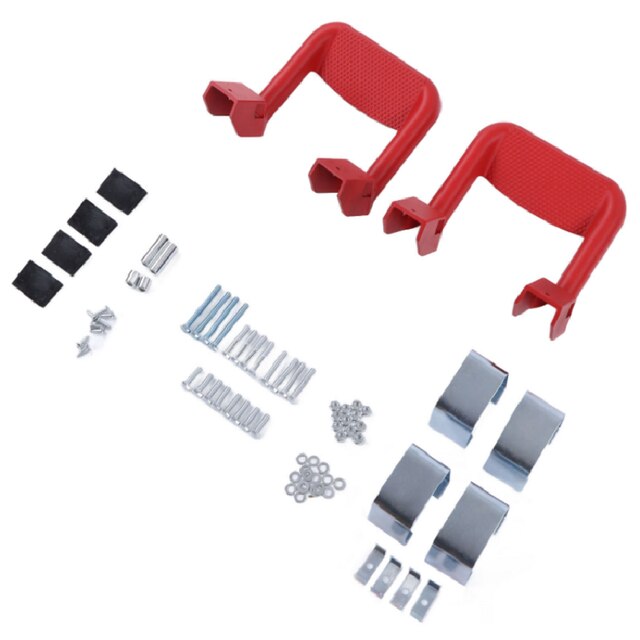 2Pcs/Set SUV Truck Side Steps Bar Anti-Slip Aluminum Pickup Powder-Coated Stirrup Boards for FORD/CHEVY/GMC/DODGE: Red