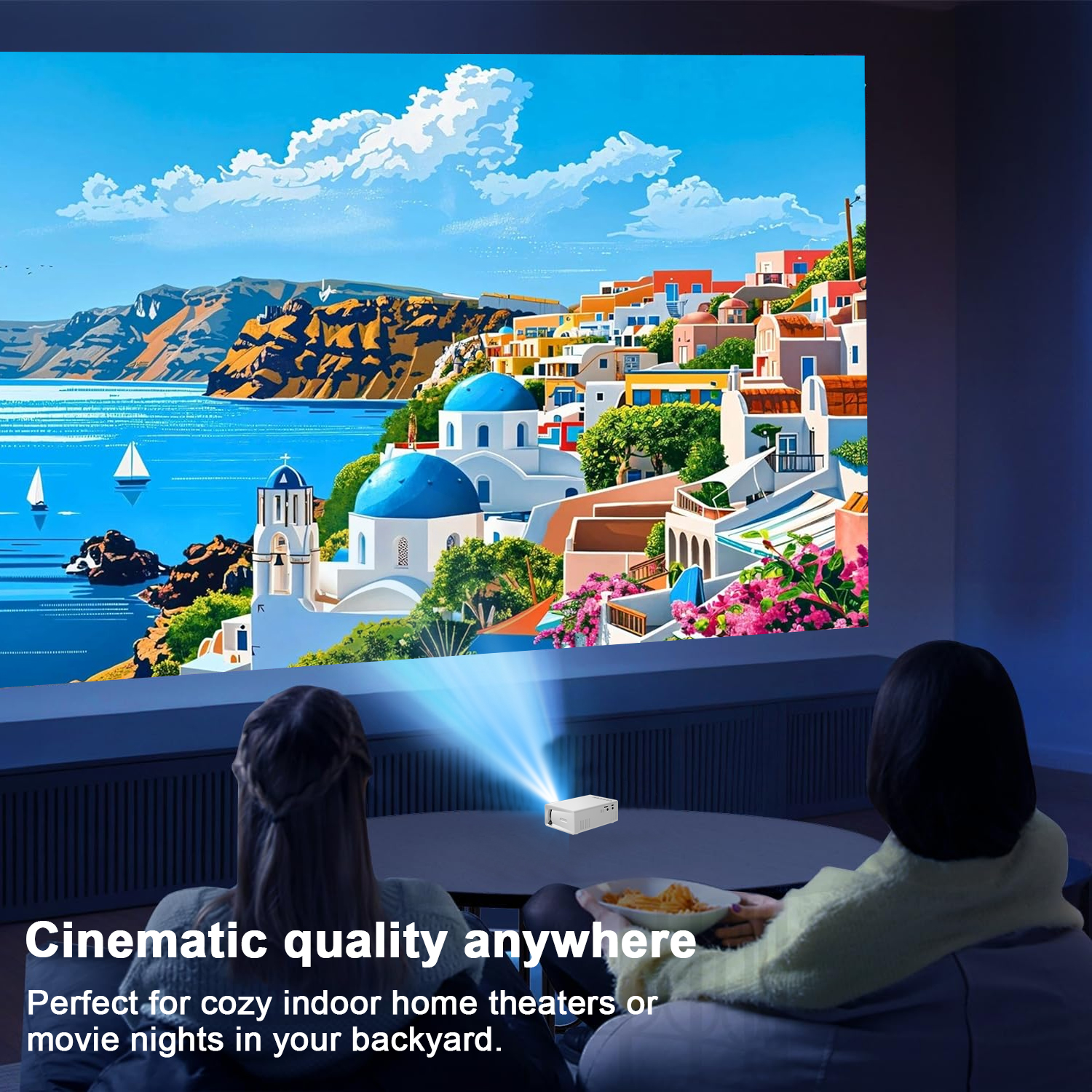 Portable mini projector with usb and hdmi, compact hd home cinema film video dlp led for outdoor use