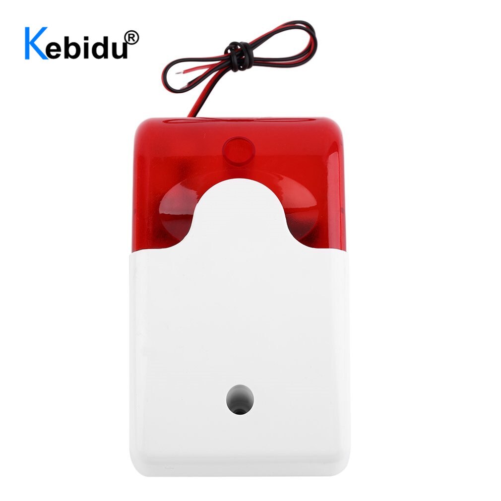 12V DC Klang Alarm Strobe Blinkende rot Licht Klang Sirene 115dB Anti-diebstahl Alarm 103