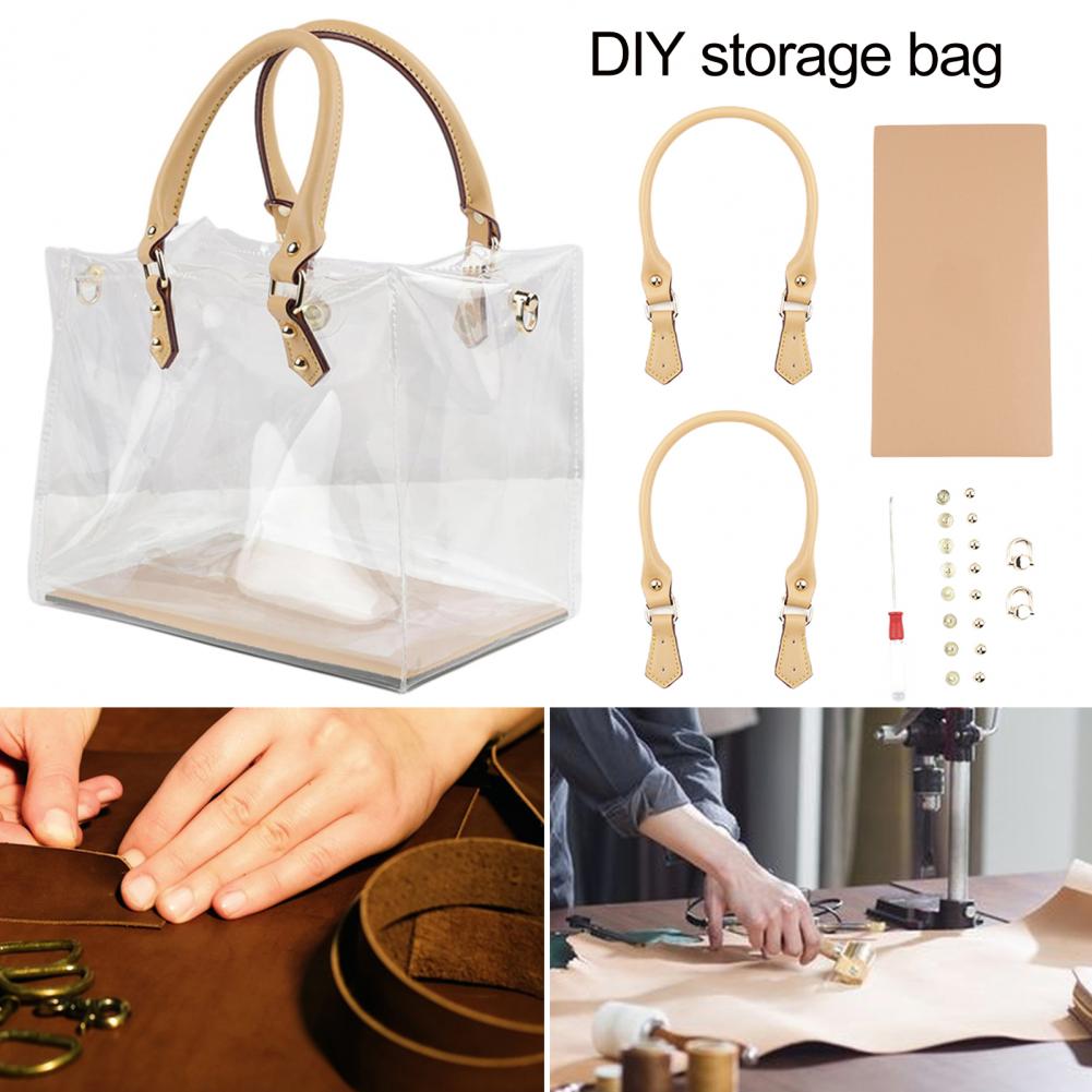 Diy Storage Bag Waterproof Pvc Transparent Diy Tote Bag Handbag Making Kit with Craft Accessories Tool Set Handmade Tote Bag