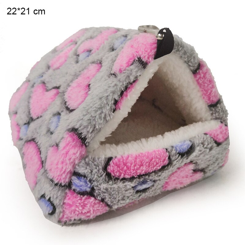 Cama de cobaya de lana suave para mascotas, nido de invierno para mascotas pequeñas, juguete para mascotas, jaula de hámster, casa, nido colgante productos de alfombrilla para perros: Pink heart / 14X12CM