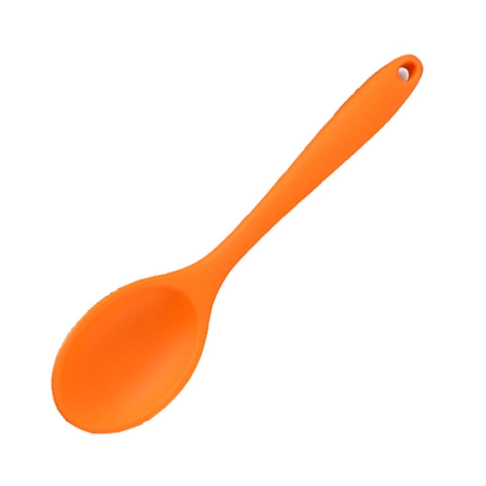 Silikon soppskedar servering tesked för kaffe te badsalt mjuka skedar träning matning: Orange
