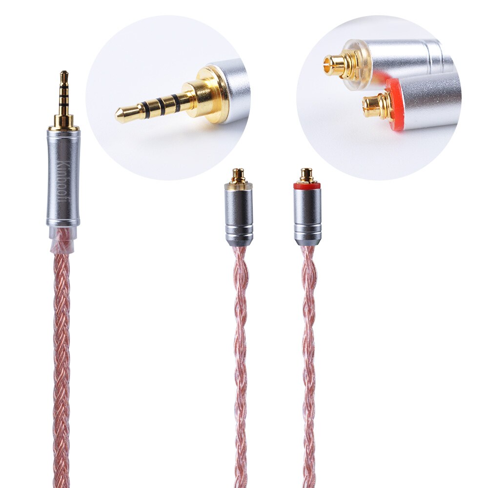 AK Kinboofi 16 Core Verzilverd 2.5/3.5/4.4mm Evenwichtige Oortelefoon Upgrade Kabel Met MMCX/2Pin voor AS10 ZS10 PRO ZSX TRN X6 C12: MMCX 2.5