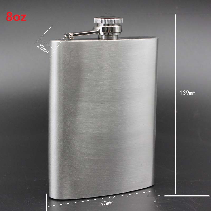 1-18Oz Stainless Steel Hip Flask Liquor Alcohol Whiskey Flask Cap Funnel Bottle Travel Liquid Portable Hip Flask: 8oz(224ml)