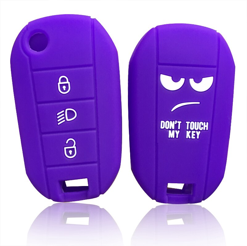 Auto Sleutel Cover Case Shell Houder Set Voor Peugeot 3008 208 308 Rcz 508 408 407 307 4008 Sleutel cover Voor Citroen Berlingo: purple