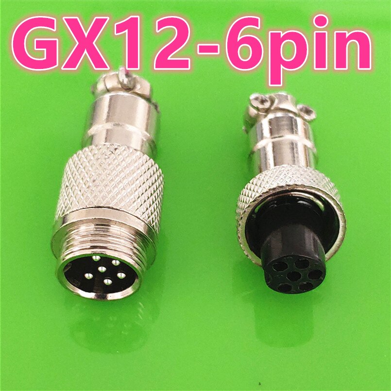1 sett  gx12 butting dokking hann og hunn 12mm sirkulære flyuttak plugger 2/3/4/5/6/7 pinner ledning panel kontakter: Gx12 6 pin