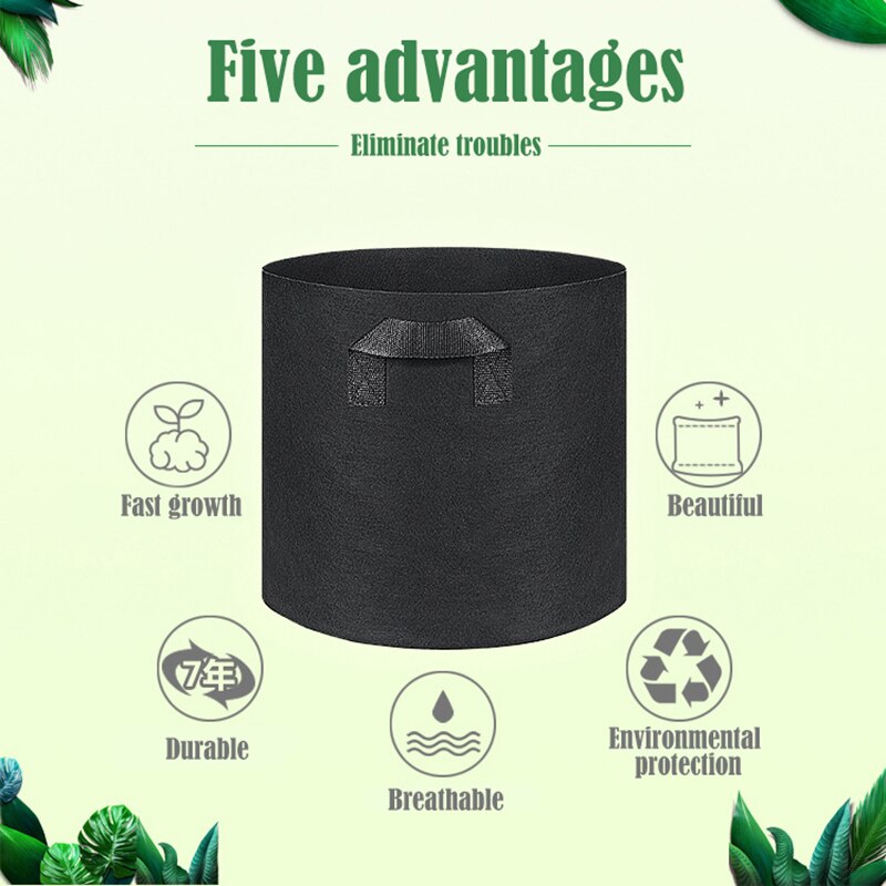 5 Size Plant Grow Bags Home Garden Potato Pot Greenhouse Vegetable Growing Bags Moisturizing Vertical Garden Bag Seedling