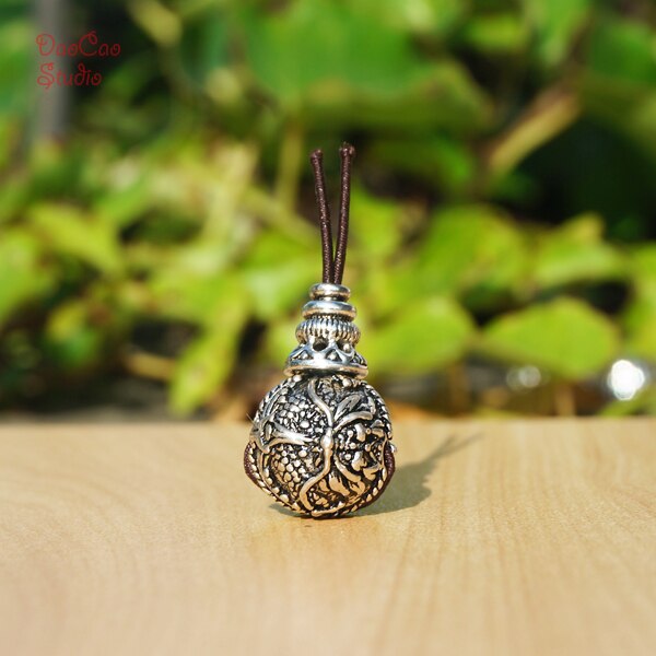14mm 1 stuks 3 gaten sterling zilveren goeroe kralen gesneden draak mala kraal japa kralen armband oorbellen sieraden bevindingen doe-het-zelf accessoires