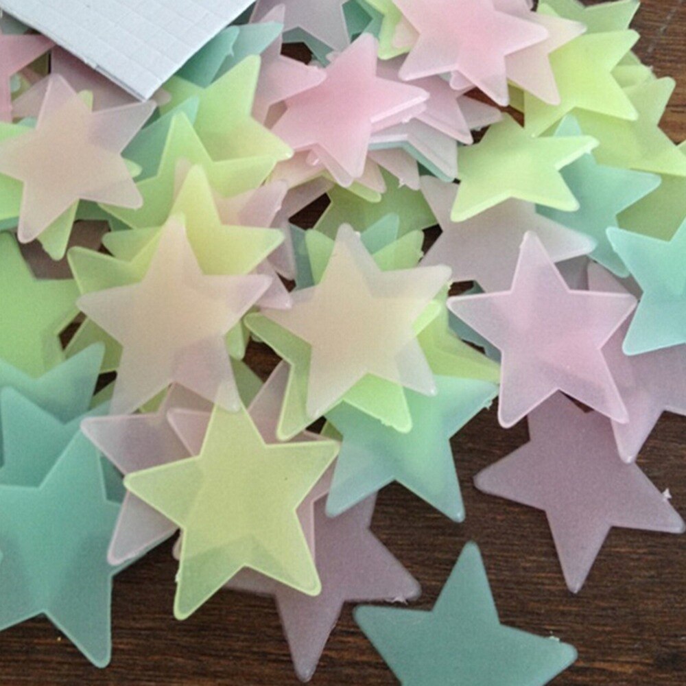100Pcs Glow In The Dark Star Stickers Decal Baby Kids Kinderkamer Home Decor 100 Stuks Thuis muurstickers