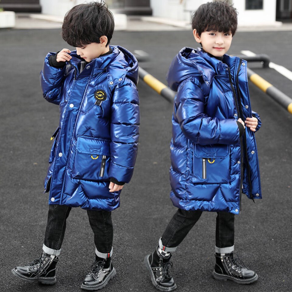 Chaqueta de plumón con capucha para niño, prendas de vestir para niños de 3 a 14 años, Parkas cálidas de algodón impermeables a prueba de viento, ropa de invierno