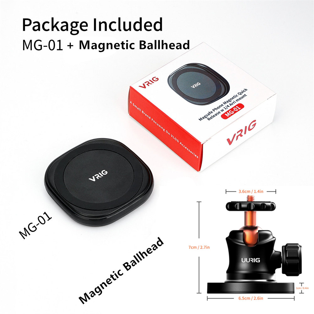 Trípode magnético extensible para Selfie Stick w 1/4 ", anillo de montaje para teléfono celular, soporte para Magsaf, iPhone 15, 14, 13, 12: Marrón
