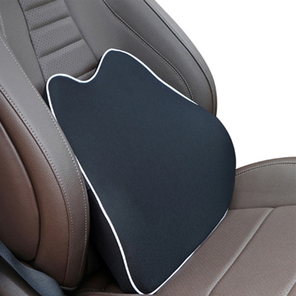 Almohada para reposacabezas de coche, cojín para asiento de coche, Protector de cuello, asiento de automóvil, accesorios para Restauto, algodón de memoria: Cushion Black White