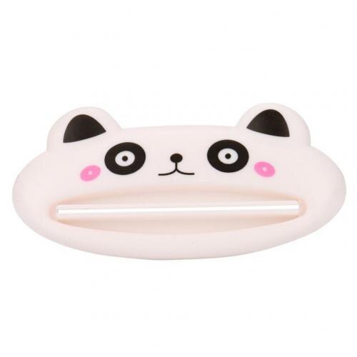 Tegneserie gris panda katt baderomsrør rulleholder squeezer tannkrem dispenser dette er lett å presse ut tannkrem dispenser: Hvit