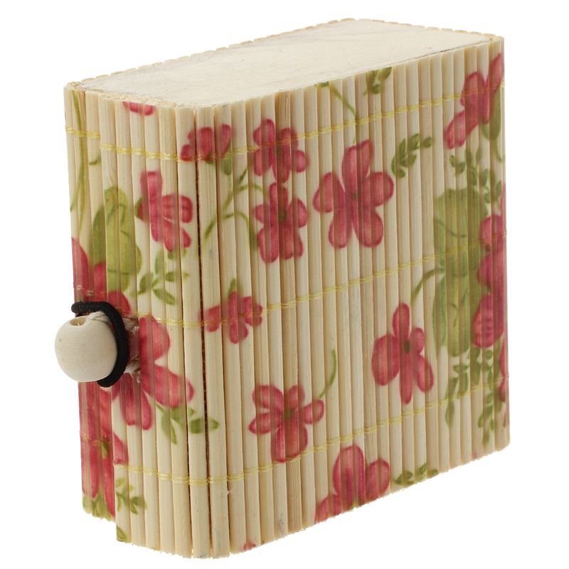 1Pc Delicate Ring Ketting Oorbellen Bamboe Houten Case Sieraden Opbergdozen Grote Bloemen