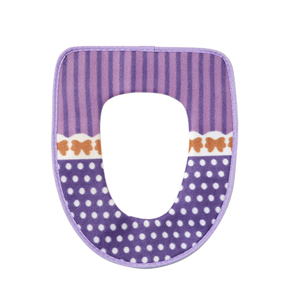 En Warm Toilet Seat Cover Wasbare Toilet Seat Pad Met Klittenband Zelfklevende Tapes (Rood): Purple