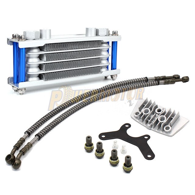 Kit de refroidissement d&#39;huile de moto, refroidisseur d&#39;huile pour 50cc 70cc 90cc 110cc 125cc 140cc Dirt Pit Bike DAX Pocket Bike: Blue 50-110cc