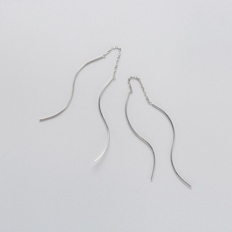 INZATT, Plata de Ley 925 auténtica minimalistas, aretes de gota a la trenzados, Pin Anti-alergia, accesorios de joyería para mujeres, para amantes: SILVER