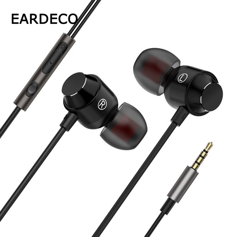 EARDECO 3,5 mm kabelgebundene Kopfhörer mit Mikrofon, HiFi-Bass, kabelgebundener Kopfhörer, Stereo-Musik-Kopfhörer, Headset, MP3-Sport-Telefon-Ohrhörer
